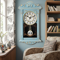 Reloj de Pared de Péndulo de Madera Retro en Oferta, Reloj de Plástico Decorativo de Una Sola Cara con Logotipo Personalizado para Regalo