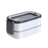 Boîte à lunch scolaire pour enfants en acier inoxydable japonais de qualité alimentaire, micro-ondable, double niveau, vente en gros