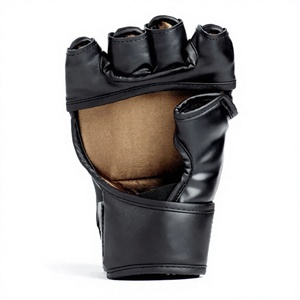Gants de MMA en cuir noir 8oz PU, légers, respirants, avec sangle de poignet réglable, design personnalisé, pour la boxe et les arts martiaux - Product Image 3