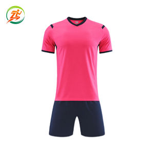 Ensemble d'uniformes de football unisexe pour adultes, compétition professionnelle, manches courtes, respirant, séchage rapide, uni, 100% polyester, <span class=keywords><strong>col</strong></span> <span class=keywords><strong>bateau</strong></span> - Product Image 1