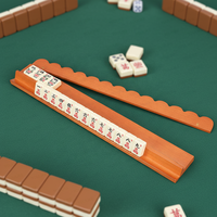 Support et poussoir pour tuiles de Mahjong de 18 pouces avec support magnétique pour cartes de Mahjong, ensemble de support de Mahjong américain, plateau festonné et rangement