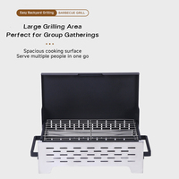 Barbecue portable pliable en acier inoxydable intégré, multifonctionnel, pour camping, pique-nique, résistant au vent, avec grilles