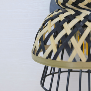 โคมไฟติดผนังไม้ไผ่สุดหรู ขายดี สำหรับฤดูร้อน งานแฮนด์เมด ทอผ้าลายตารางขาวดำ สำหรับโรงแรม - Product Image 3