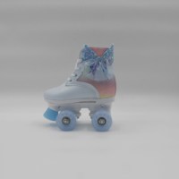Chaussures de patin à roulettes clignotantes de niveau professionnel semelle en cuir de roue en PU avec caractéristiques à talon bas