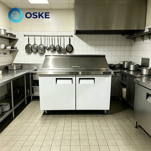 Réfrigérateur de bar à salades en acier inoxydable, unité de refroidissement, vitrine alimentaire, armoire mobile pour hôtel, buffet, service de traiteur, salle à manger - Product Image 3