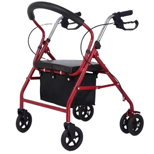 Outdoor <b>Walker</b> Folding for Elder Wheel Chair With Seat <b>Disabled</b> Shopping Aluminium Four Wheel Rollator - Product Image 2