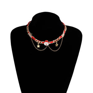 ** Conjunto festivo de joyería de muñeco de nieve, collar de Navidad, pulsera, Gargantilla para mujer, fiesta de vacaciones, <span class=keywords><strong>intercambio</strong></span> de regalos y vacaciones de invierno - Product Image 1