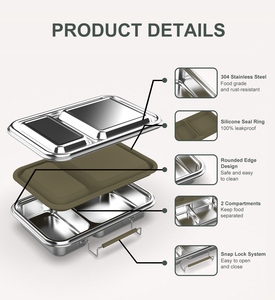 New Arrival Kids 304 Stainless Steel Lunch Box Bento Box Leakproof Cute Design Tritan Lid for Back to School OEM Custom - Product Image 3