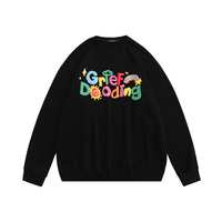 Proveedor de Ropa, Sudadera Holgada con Cuello Redondo y Logotipo Estampado en Relieve, Estilo Urbano para Hombre