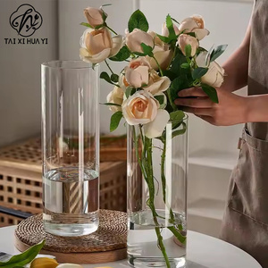 Cao cấp trong suốt Acrylic hình trụ Bình nghệ thuật Deco Thiết kế bàn cho đám cưới Hoa sắp xếp chống rơi nhựa - Product Image 6