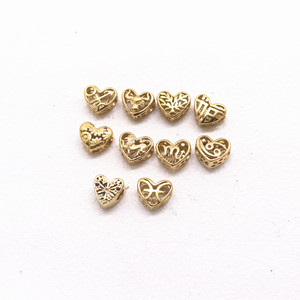 Perles d'espacement en acier inoxydable en forme de cœur yunnique pour la fabrication de bracelets, composants de bijoux moulés de 8 mm GZY-PJ07 - Product Image 2