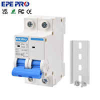 Mini Disjoncteur CA Montage sur Rail DIN Déclenchement Thermomagnétique Interrupteur de Sectionnement CA Solaire C32 Plastique 6A 10A 16A 25A 40A 63A
