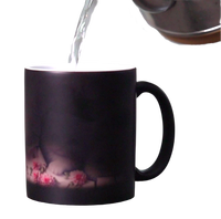 Classique 11oz tasses à café en céramique noire tasses en céramique accessoires de sublimation en gros pour tasse magique couleur changée verres