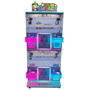 Divertente spazio 2 piani portachiavi artiglio macchina di medie dimensioni 4 giocatori artiglio gru macchina con accettore dollaro/Slot monete - Product Image 1