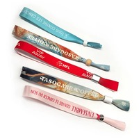 Bracelet en tissu personnalisé avec logo et texte en couleur pour festival de musique, bracelet jetable en polyester pour l'identification lors d'événements