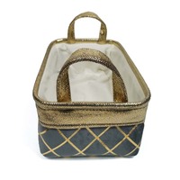 Panier de rangement en tissu de bambou de taille personnalisée pour la maison - Panier à linge doré avec poignées et roulettes