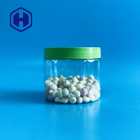 Pot en plastique PET à large ouverture avec couvercle à vis de 450 ml (15 oz) pour les collations, les bonbons, les friandises, les aliments pour animaux de compagnie - Étanche, sans BPA