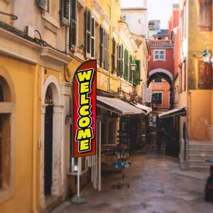 2.5*11.5 FT Welcome High Quality Custom Feather <b>Flags</b> Beach <b>Flag</b> for Beach Party and Advertising Promotions - Product Image 4