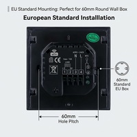 Sansael SS701HA-WH-WF Termostato Inteligente WiFi Negro Antiinflamable de PC+ABS con Pantalla Táctil Tuya para Calefacción por Suelo Radiante Eléctrico para el Hogar