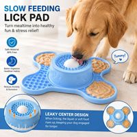 Tapis de léchage universel 3-en-1 antidérapant en silicone de qualité alimentaire OEM pour chats et chiens, avec bol à alimentation lente