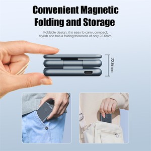 Shopify tìm nguồn cung ứng đại lý 2024 xách tay magnetic có thể gập lại <span class=keywords><strong>3</strong></span> trong <span class=keywords><strong>1</strong></span> sạc không dây đứng nhanh Trạm Sạc cho điện thoại - Product Image 5