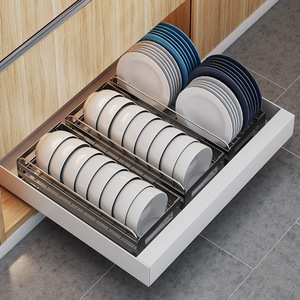 Étagère de rangement coulissante pour armoire de cuisine Sea Shark, en acier au carbone, style moderne minimaliste, organiseur de tiroir pour épices et vaisselle - Product Image 4