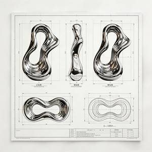 Scultura Astratta Moderna in Acciaio Inossidabile Lucidato di Lusso, Colore Personalizzato, Dimensioni su Misura, Statua Artistica per Giardino e Paesaggio - Product Image 6