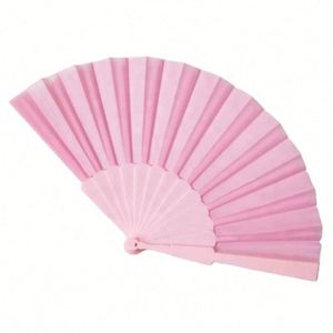 Éventail personnalisé en plastique de 23 cm, style féerique, couleurs assorties, décoration d'intérieur avec sac et fleur, cadeau souvenir en tissu - Product Image 2
