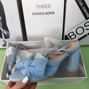 8CM&5CM Large Size US 14 Muti Color Talons Pour Dames Bow Tie Fashion Chunky <b>Block</b> Heels for Ladies - Product Image 6