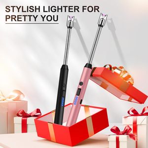 Briquet USB rechargeable coupe-vent créatif avec torche à longue durée de combustion pour cuisine, bougies et allume-gaz - Cadeaux promotionnels en métal - Product Image 6