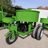 Petite bétonnière mobile à disques sur roues, machine à mélanger le ciment à bouche plate, facile à déplacer pour les projets de construction résidentielle
