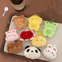 Porte-clés en peluche en forme de petit animal de dessin animé, mignon, pour filles, ornement décoratif pour sac à dos, style frais et doux, vente en gros