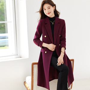 Army Green Good-looking Windbreaker Coat <strong>Women's</strong> Autumn and Winter New Long Casual Little Fan Suit Coat - Product Image 5