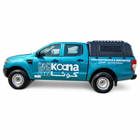 Auvent en aluminium pour Ford Ranger double cabine 4x4 avec fenêtres coulissantes et portes latérales verrouillables