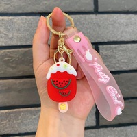 Porte-clés en caoutchouc souple PVC personnalisé de toutes formes / Porte-clés en PVC en forme de crème glacée / Porte-clés 3D en caoutchouc en forme de fruits