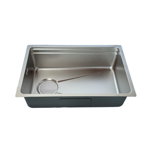 Fábrica de Leimanxi personalizada 6845 lavado de verduras solo cuenco 304 fregadero de cocina de acero inoxidable 0,75mm de espesor 4 agujeros - Product Image 1