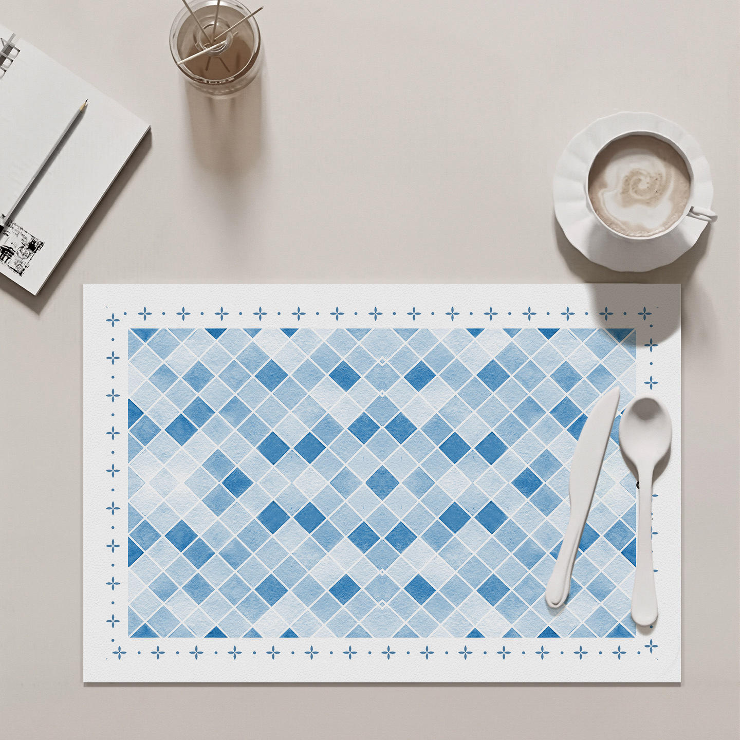 Élégance de la grille bleue