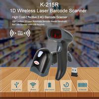 Luckydoor K-215R 1D Wireless USB Handheld Barcode Scanner dengan Kapasitas Membaca Ukuran A4 Pemindai Stok Otomatis Berkecepatan Tinggi
