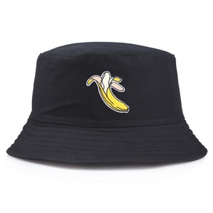 Chapeau seau classique à broderie <span class=keywords><strong>banane</strong></span> <span class=keywords><strong>avec</strong></span> logo personnalisé Chapeau <span class=keywords><strong>Bob</strong></span> en coton pour fête de pêche Voyage décontracté Utilisation quotidienne Motif de fruits - Product Image 3