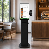 Kiosco de Autoservicio de 21.5 Pulgadas con Soporte de Piso, Terminal de Autopago, Escáner QR, NFC Opcional para Restaurantes y Tiendas de Conveniencia