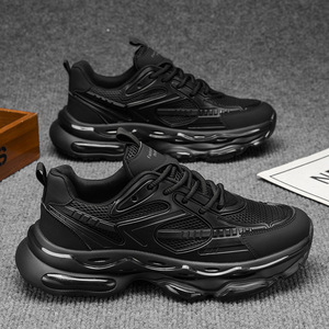 Chaussures pour hommes Black Jedi - Automne/Hiver/Été - Chaussures de course à absorption des chocs avec coussin d'air - Motif à carreaux - Style décontracté - Product Image 2