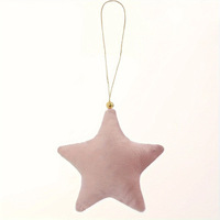 Ornements de Noël en velours en forme d'étoile, 4,3 pouces, pendentifs en peluche pour arbre de Noël, couleurs assorties, décoration de fête et de maison