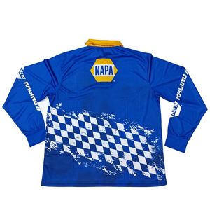 Maillot de pêche POLO personnalisé à manches longues, séchage rapide, motif LOGO bleu, sublimation UV, pour tournoi - Product Image 3