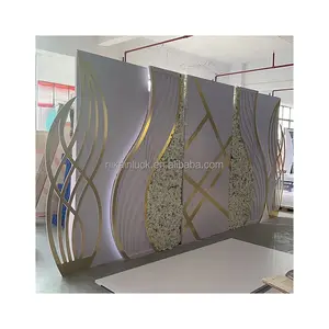 OEM Wholesale Acrylic Backdrop Stand For Wedding Event Indian Style White And Gold With Flower Decoration Wall For Wedding