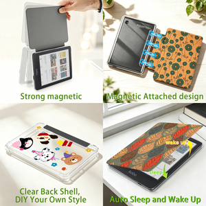 Étui magnétique écologique pour <span class=keywords><strong>Kobo</strong></span> <span class=keywords><strong>Clara</strong></span> avec coque transparente amovible en acrylique et tissu en liège, personnalisable OEM/ODM pour liseuse électronique - Product Image 3