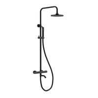 Ensemble de douche thermostatique doré avec mitigeur pluie pour salle de bain