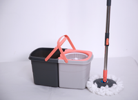 Serpillère Magique 360 pour Nettoyage des Sols, Ensemble Serpillère et Seau à Séparation Pliante avec Panier en Plastique, Manche en Acier Inoxydable et Réutilisable