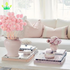 20 pièces de fleurs séchées Craspedia Billy Ball Buttons <span class=keywords><strong>rose</strong></span> foncé, bouquets floraux pour arrangements de mariage, maison, vase haut, style bohème, festival - Product Image 6