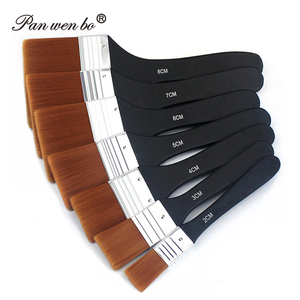 Panwenbo – Lot de pinceaux plats en nylon à manche en <span class=keywords><strong>bois</strong></span>, tailles assorties, pour <span class=keywords><strong>peinture</strong></span> acrylique et à l'huile – Vente en gros - Product Image 2