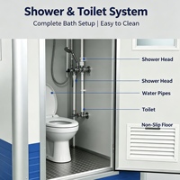 Cocohut - Toilettes de chantier temporaires pour ouvriers, installation facile, résistantes aux intempéries, en acier modulaire portable avec douche